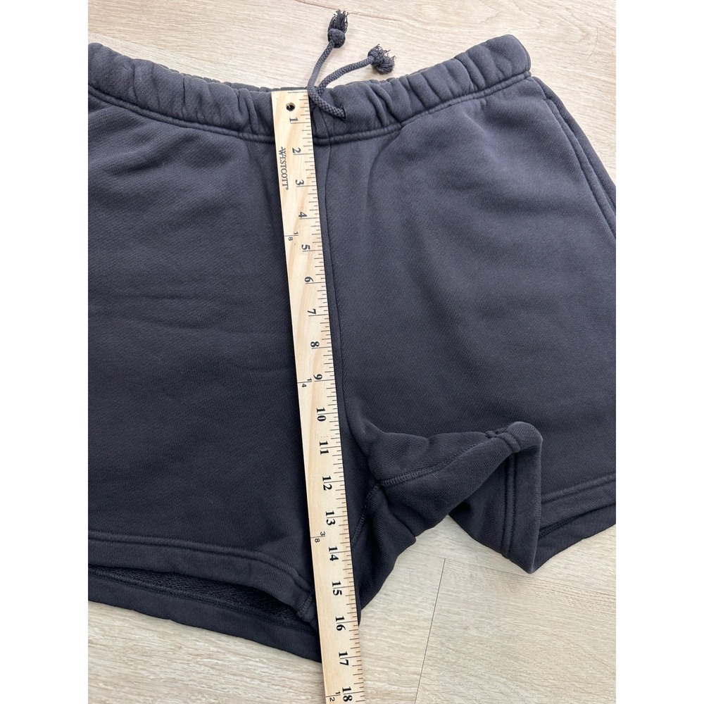Elwood Sweat Shorts Organic Cotton Fleece Vintage Black M Normcore Casual - Picture 13 of 15